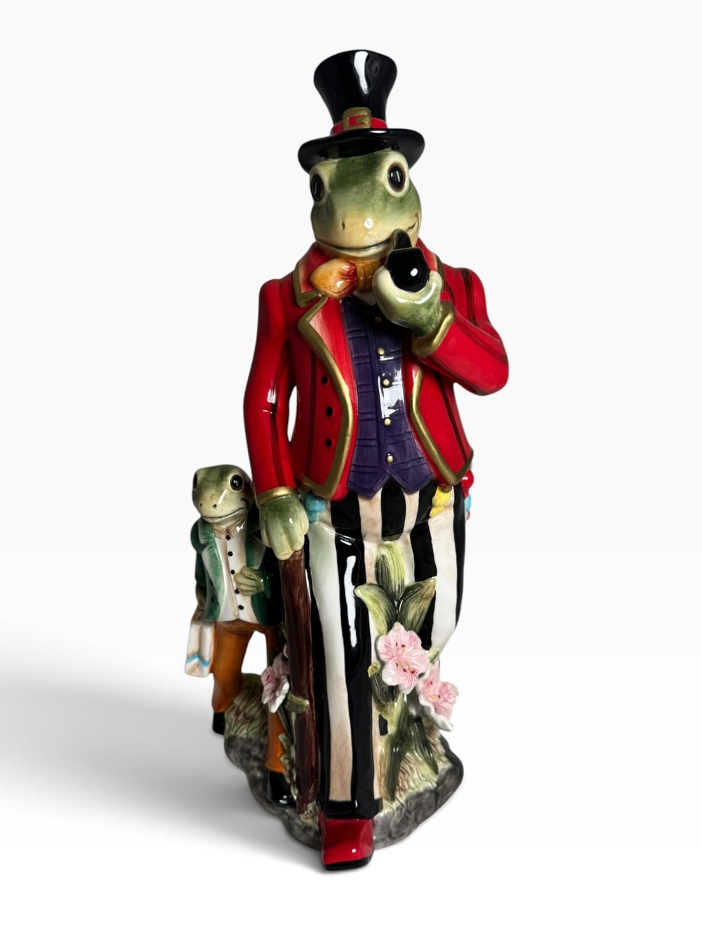 Vintage Pavone Alfrogo Ceramic Figurine – Mister Froggy with Son 14"
